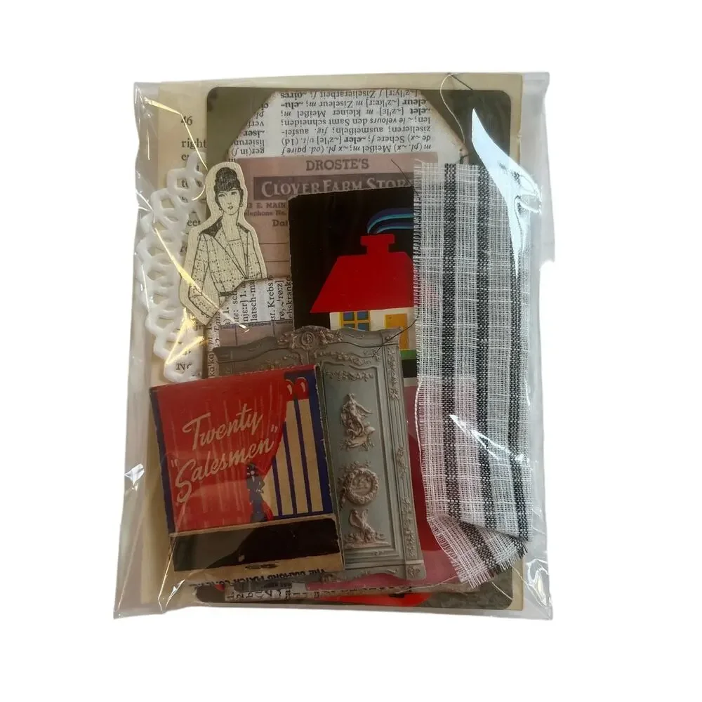 20 Pc Vintage Style Junk Journal Kit Ephemera Pack Matchbook Wax Seal Key Tag